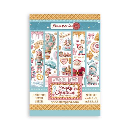Washi pad 8 sheets A5 "Candy Christmas"