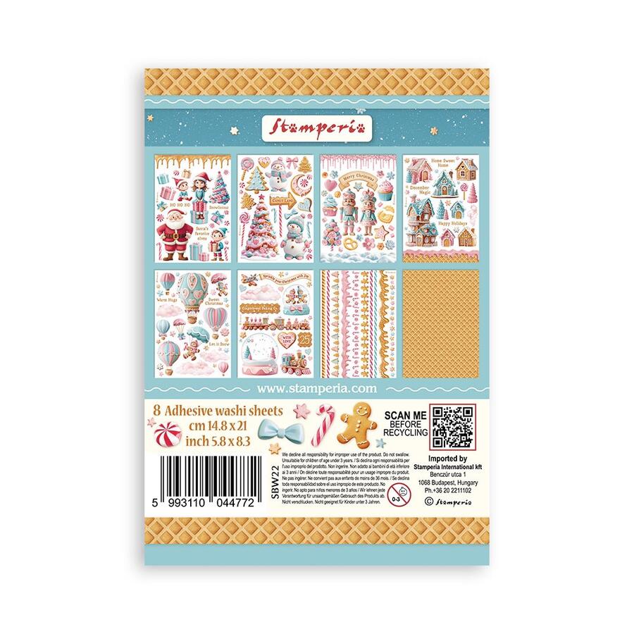 Washi pad 8 sheets A5 "Candy Christmas"