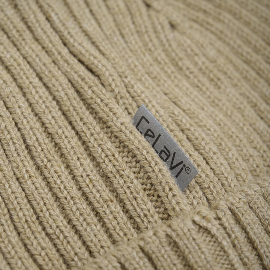Berretto a Maglia CeLaVi in Lana e Cotone – Morbidezza Naturale per l’Inverno - White Pepper