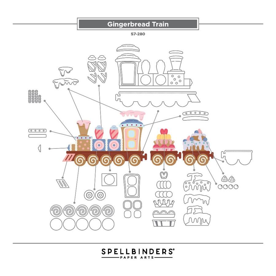 Cutting Dies Gingerbread Train