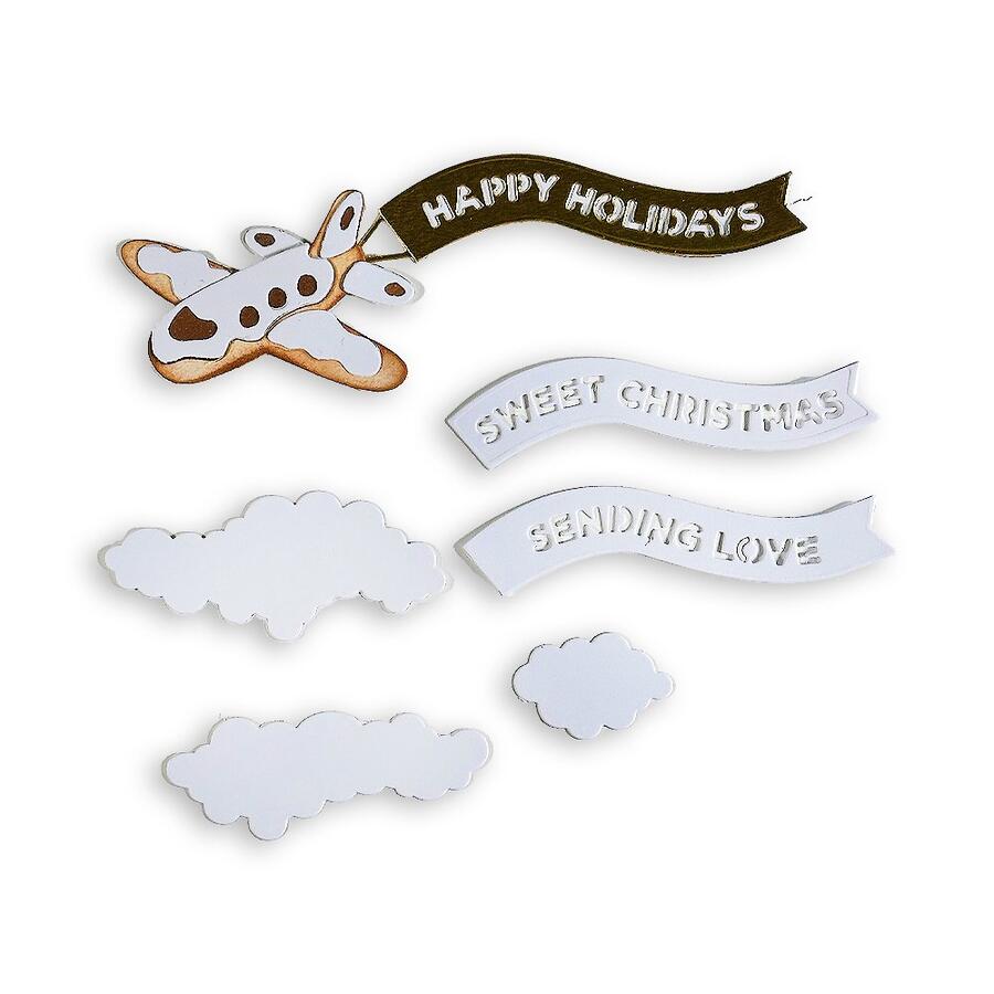 Cutting Dies Gingerbread Plane and Banners