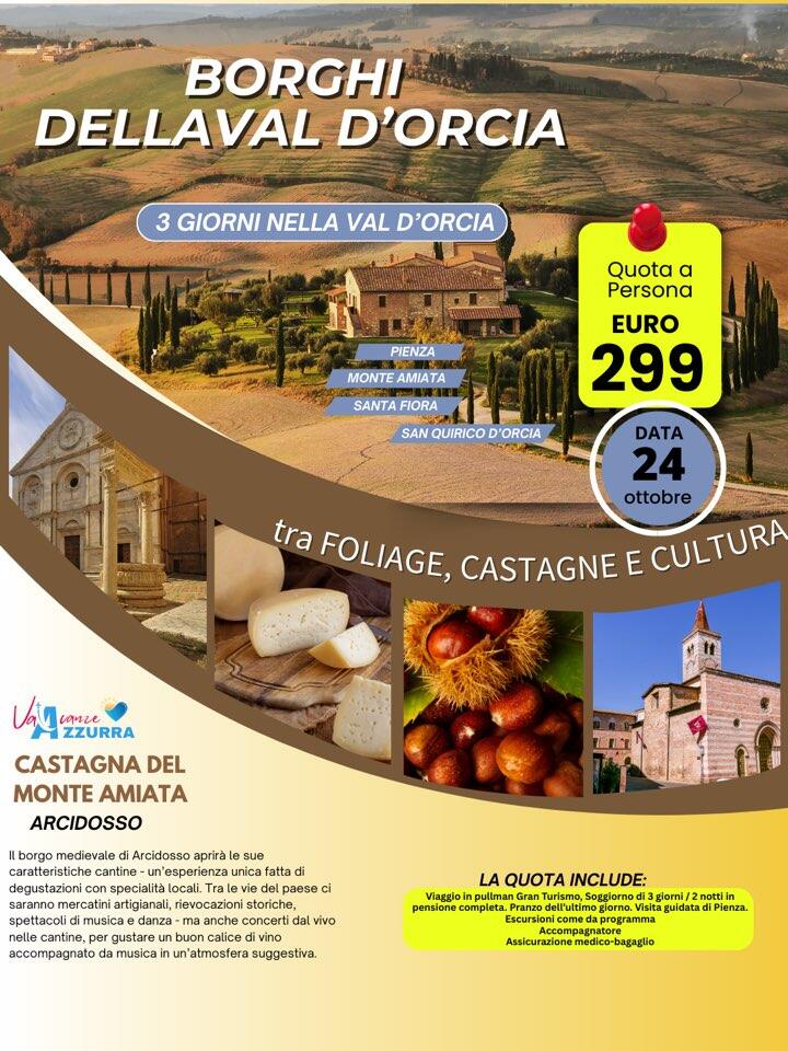24 OTTOBRE 2025 MONTE AMIATA: FRA FOLIAGE, CASTAGNE E CULTURA