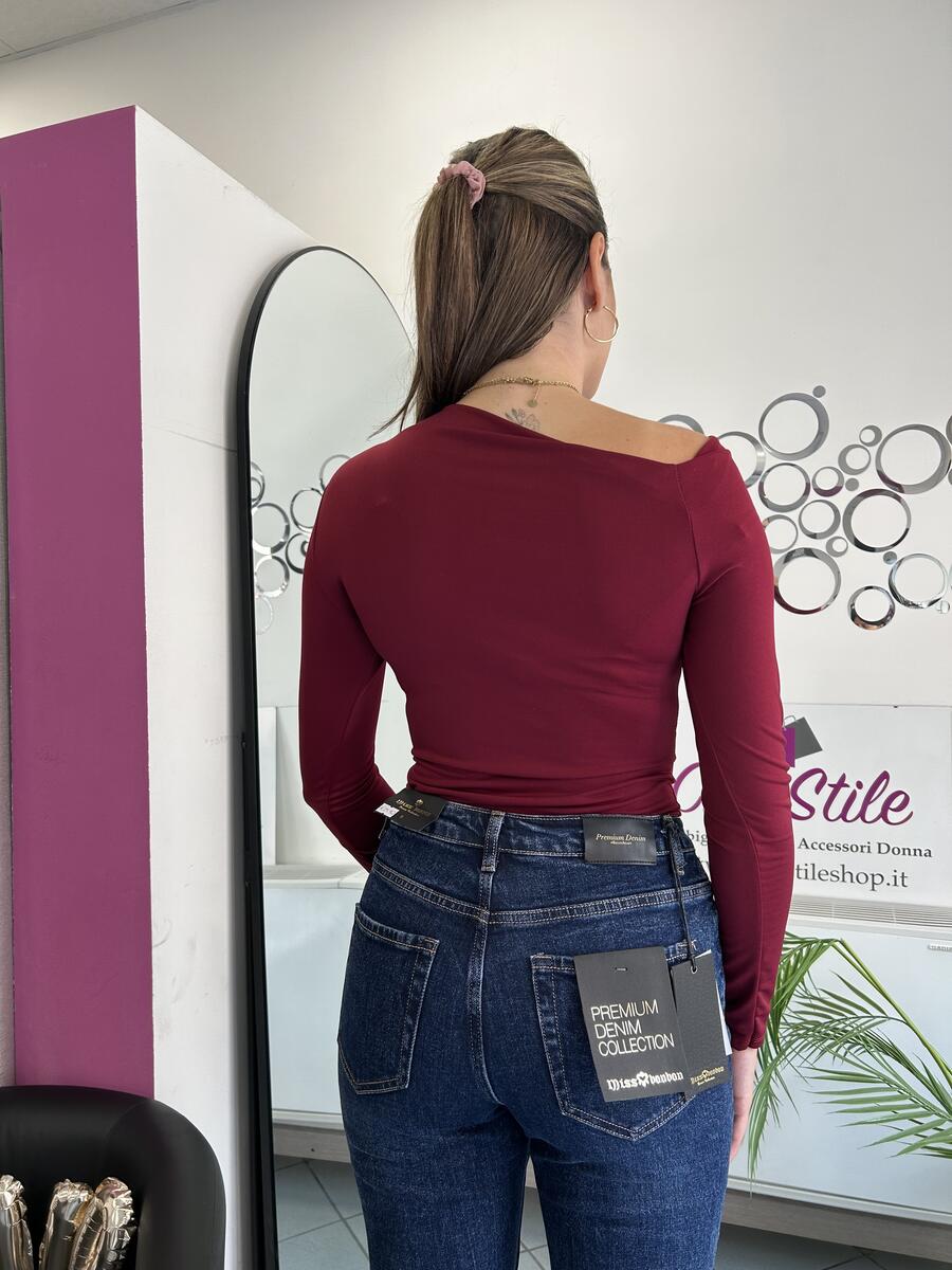 NOVITÀ Maglia manica lunga scollo asimmetrico