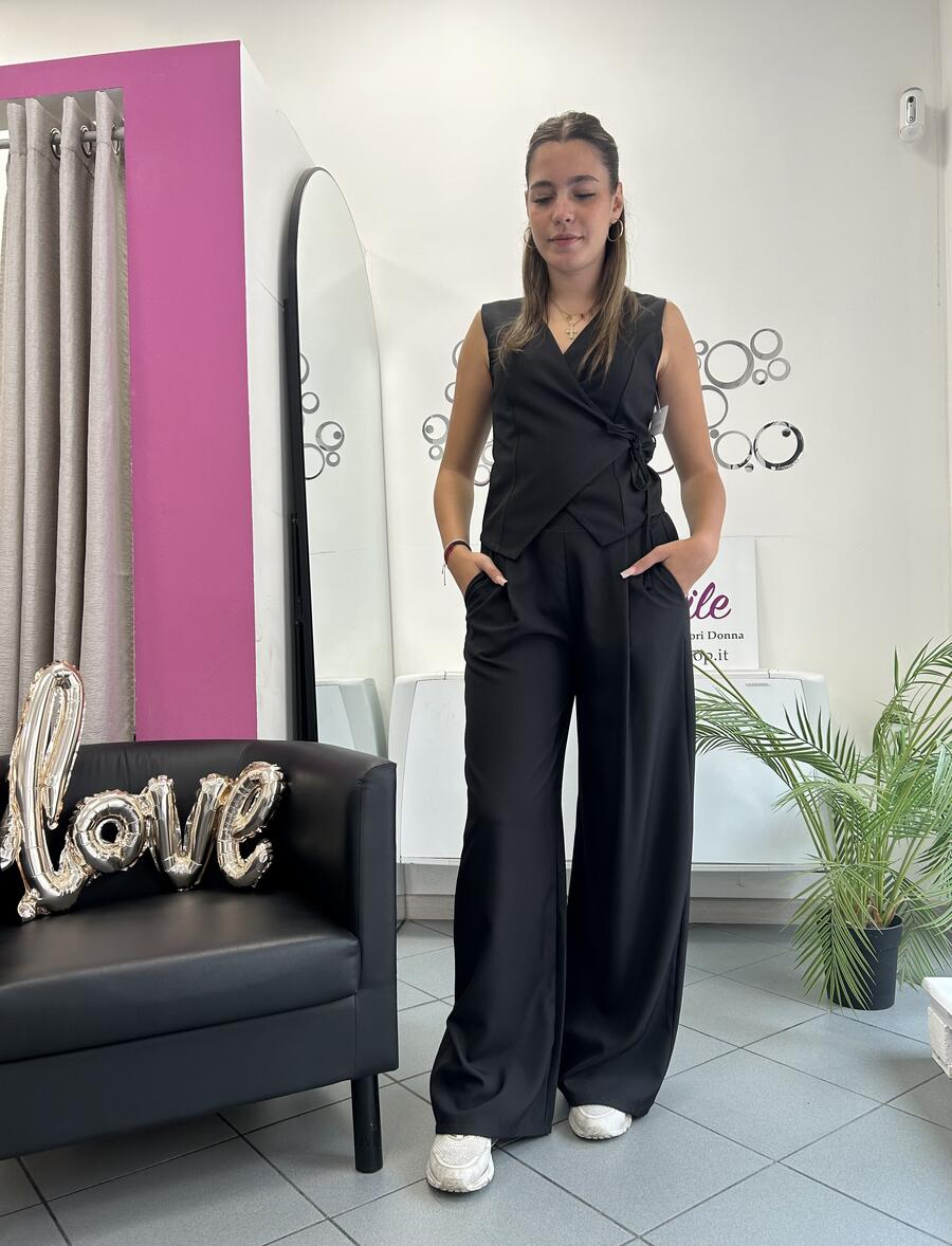 NOVITÀ Completo gilèt e pantalone palazzo