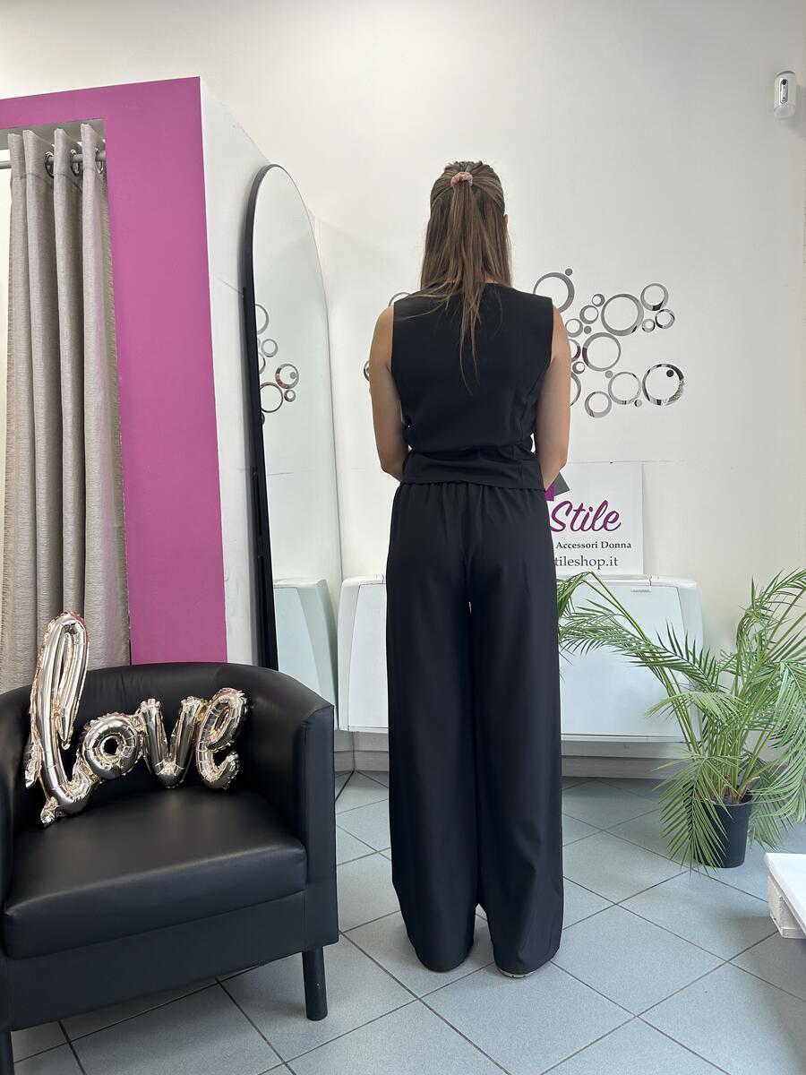 NOVITÀ Completo gilèt e pantalone palazzo