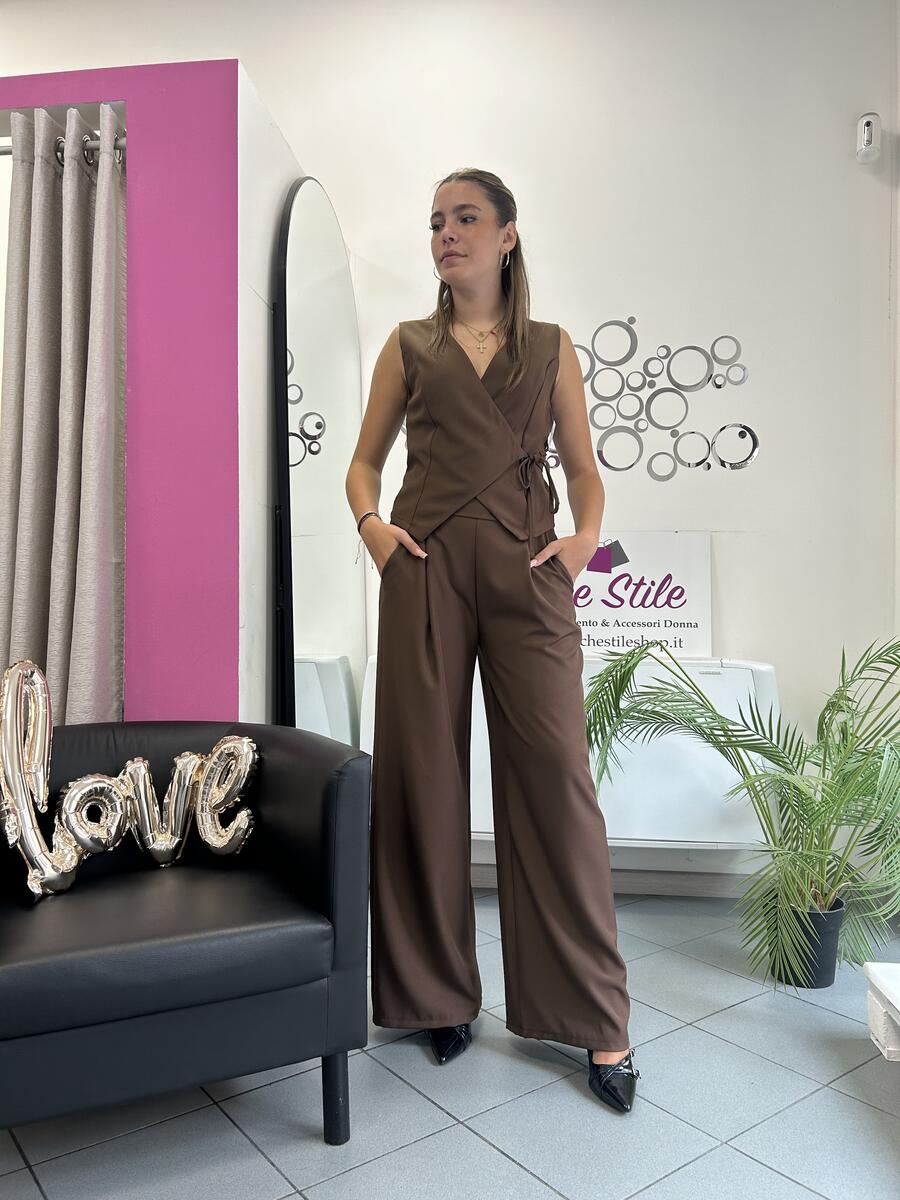 NOVITÀ Completo gilèt e pantalone palazzo