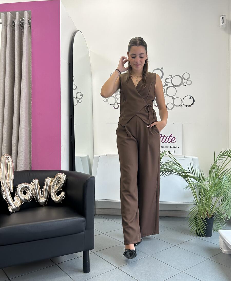 NOVITÀ Completo gilèt e pantalone palazzo