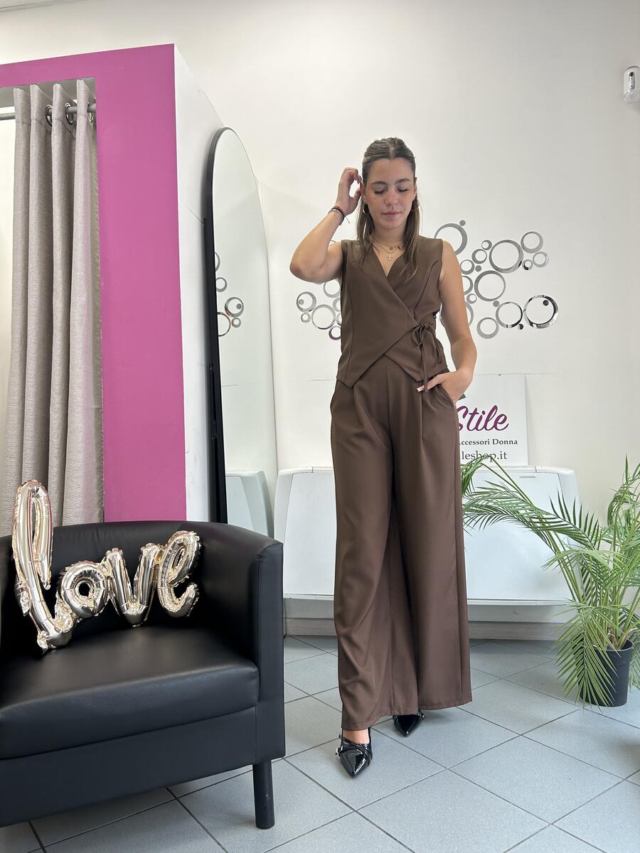 NOVITÀ Completo gilèt e pantalone palazzo