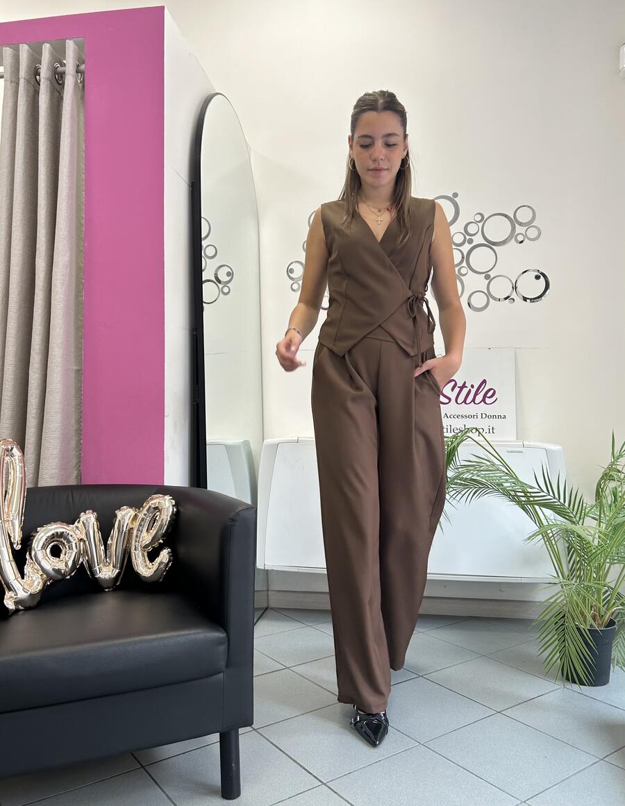 NOVITÀ Completo gilèt e pantalone palazzo