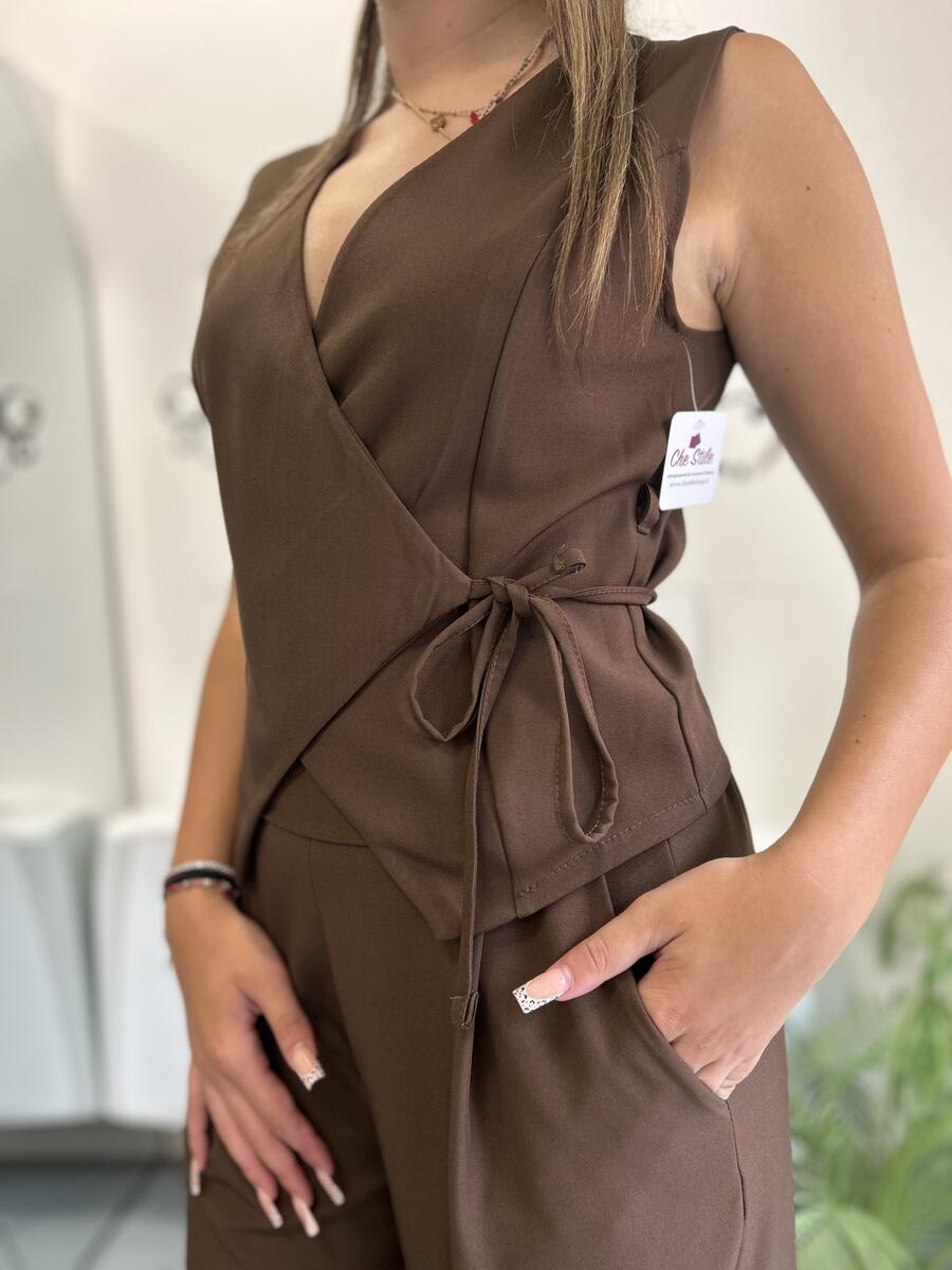 NOVITÀ Completo gilèt e pantalone palazzo