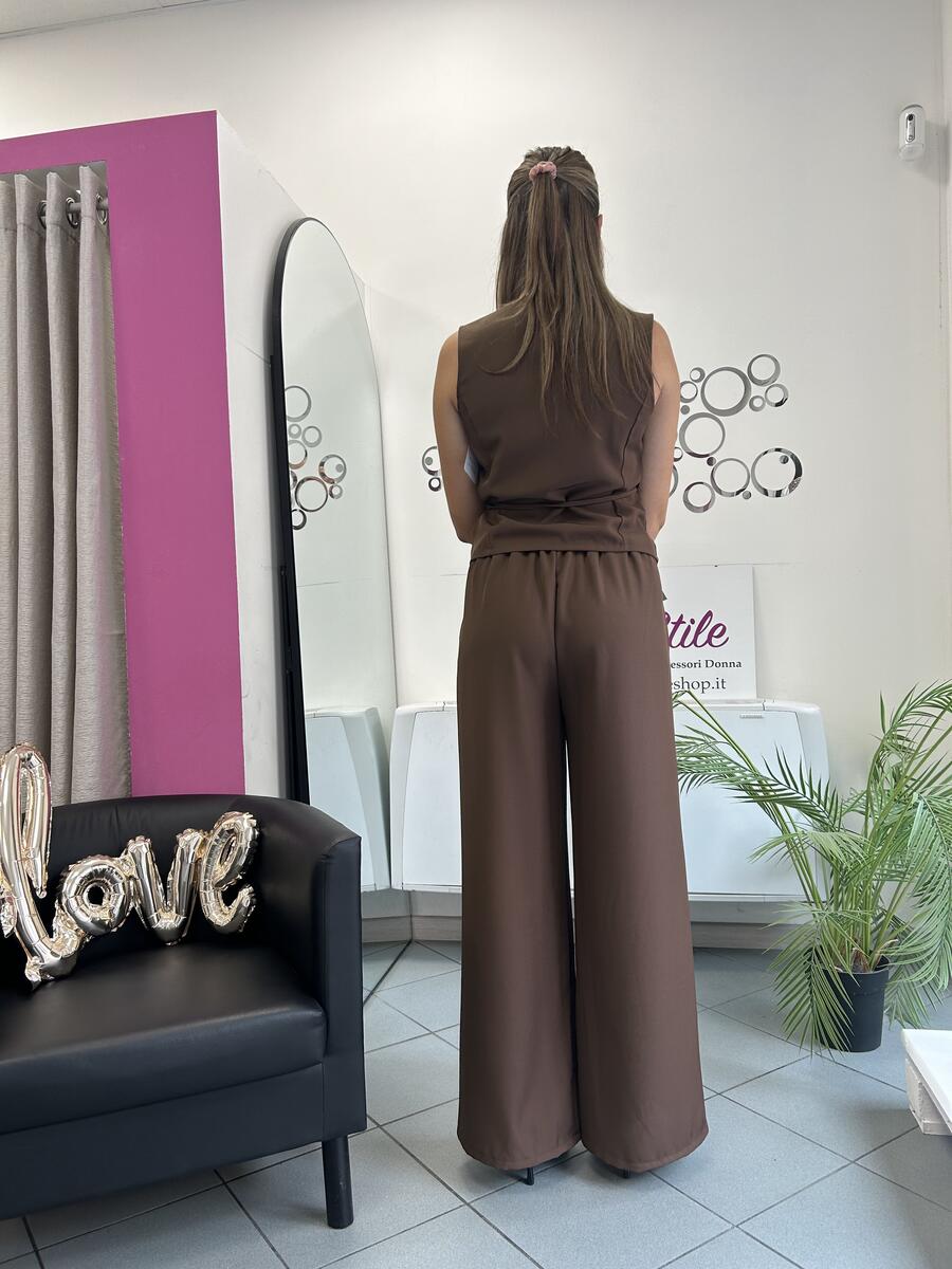 NOVITÀ Completo gilèt e pantalone palazzo