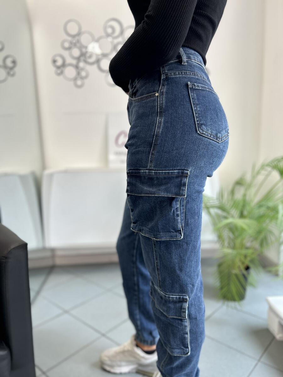 NOVITÀ Jeans cargo lavaggio scuro