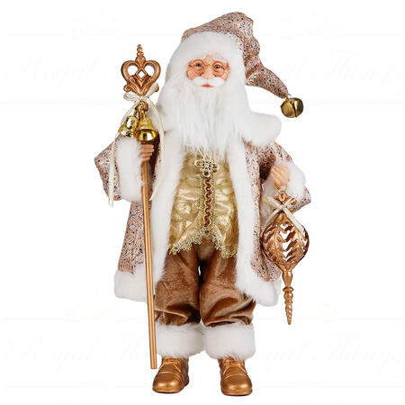 Goodwill - Natale 2025 - Decorazione Babbo Natale con bastone e ornamento 46 cm