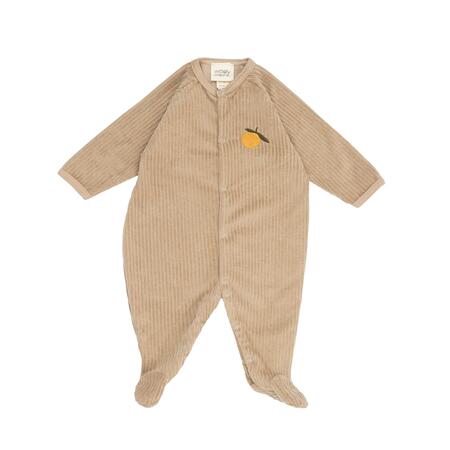 Tutina in velluto a coste con piedini certificata GOTS