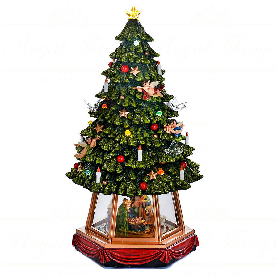 Goodwill - Natale 2025 - Albero di Natale con Presepe in Teca – Led Motion – Altezza 34 cm