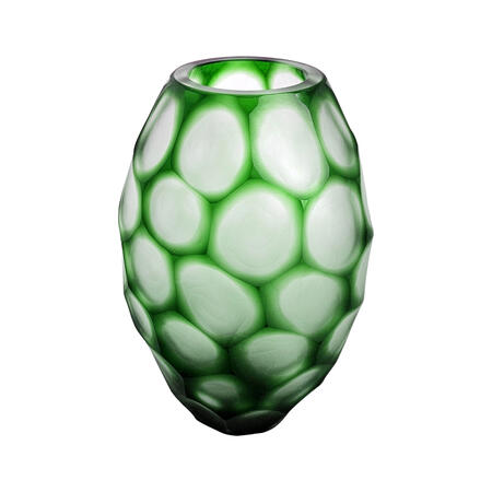 Onlylux - Vaso Ovale “Geode” Verde –  H 31 cm 