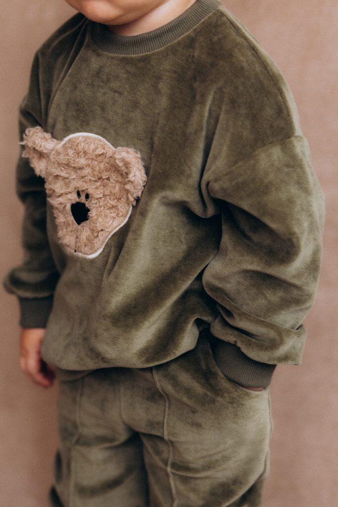 Pantaloni in Velluto per Bambini – Cotone Biologico GOTS | Comfort & Stile Naturale - Foglia di tè