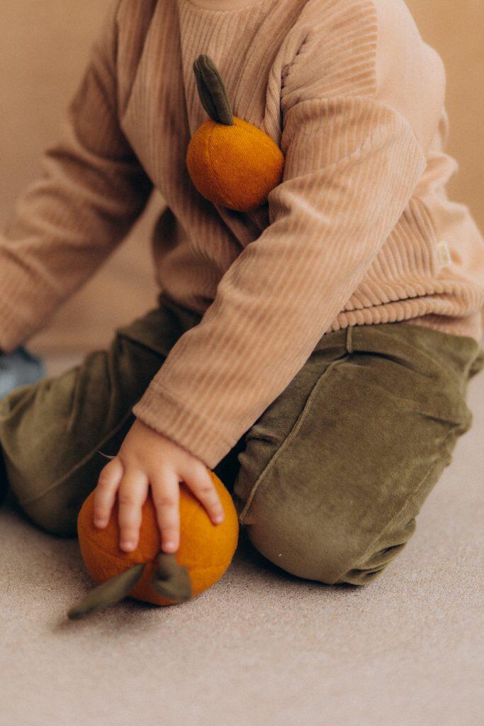 Pantaloni in Velluto per Bambini – Cotone Biologico GOTS | Comfort & Stile Naturale - Foglia di tè