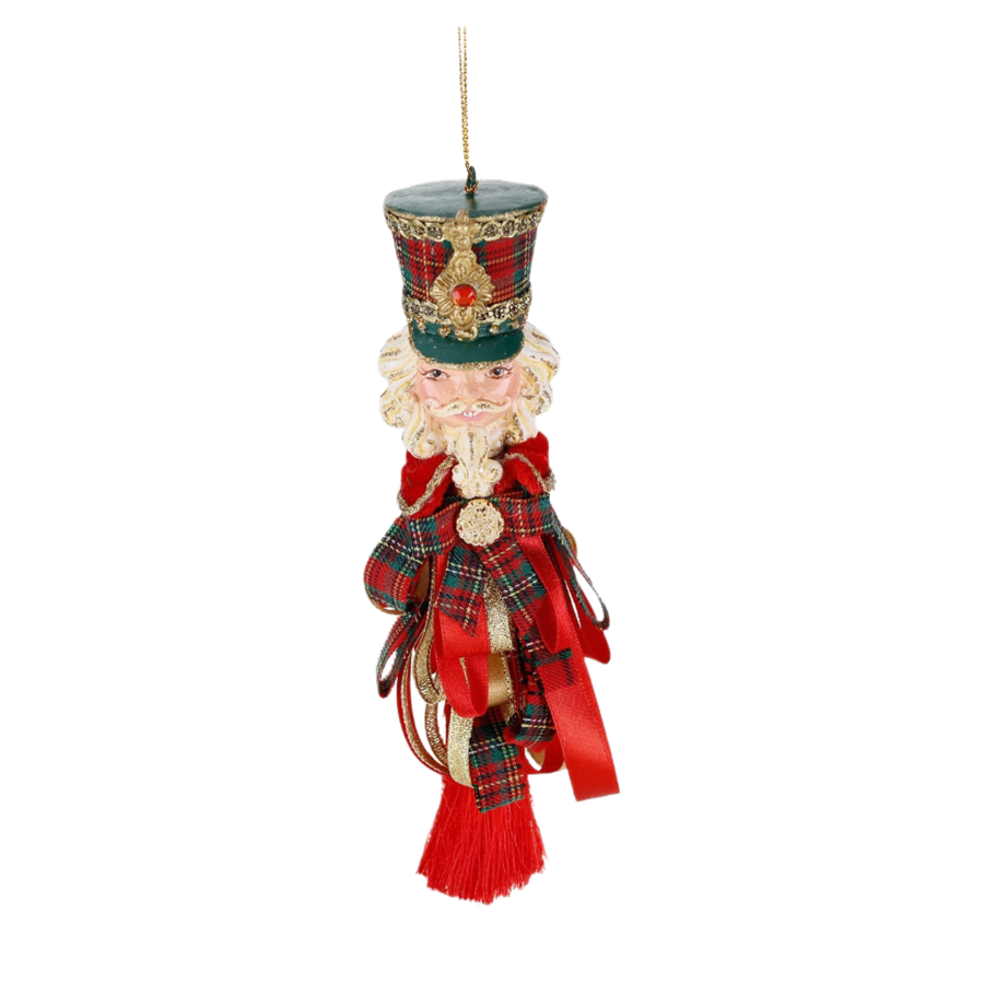 Goodwill - Natale 2025 - Schiaccianoci Ornamentali con Nappina – Tartan Rosso/Verde – 23 cm Decoro 2