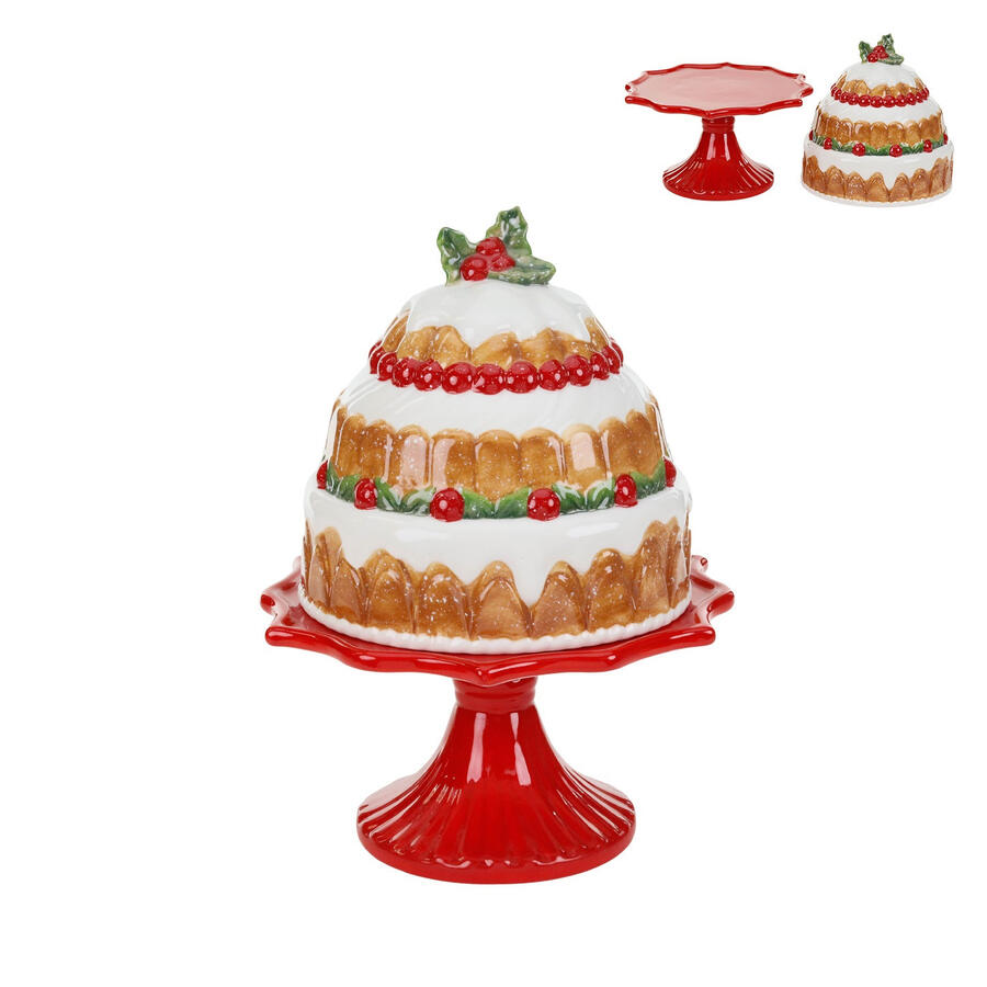 Goodwill - Natale 2025 - Torta Natalizia su Base – Rosso/Marrone – 29 cm