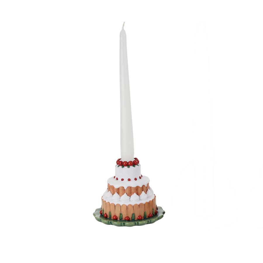 Goodwill - Natale 2025 -Portacandela Natalizio a Forma di Dolce – Marrone – 13 cm Decoro 1