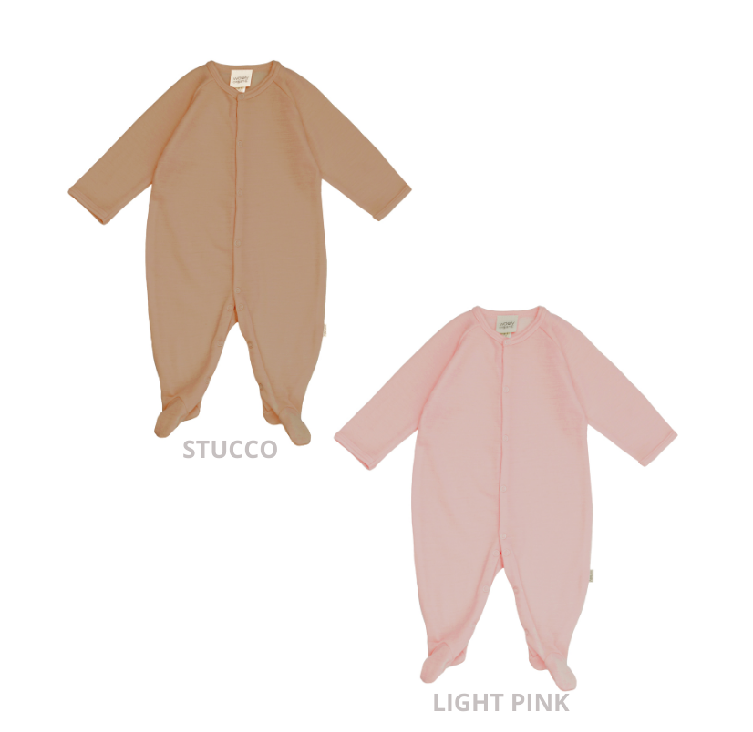 Tutina Notte in Lana Merino e Seta con Piedini – Calore Naturale per Neonati