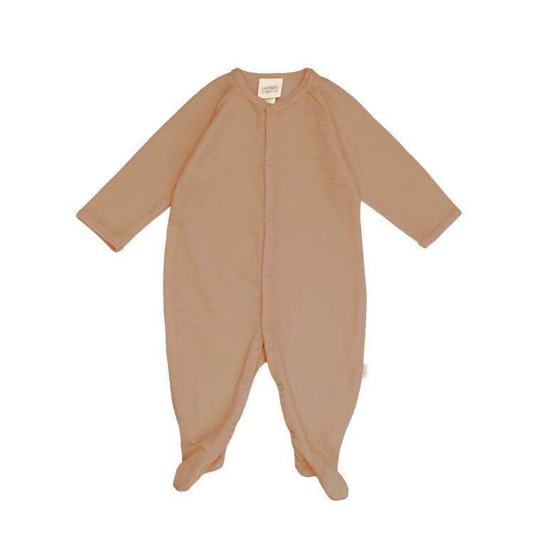 Tutina Notte in Lana Merino e Seta con Piedini – Calore Naturale per Neonati