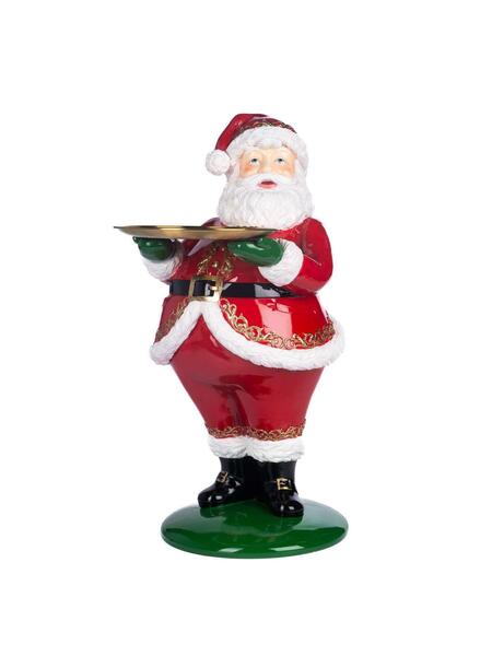 Goodwill - Natale 2025 - Babbo Natale Maggiordomo con Vassoio – Rosso/Verde – 61 cm