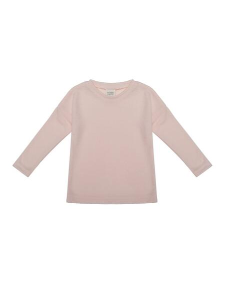 Maglia a Manica Lunga in Lana Merino e Seta – Comfort Naturale per Bambini - LIGHT PINK