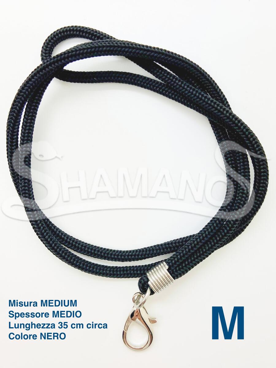 COLLANA per AMULETI - Misura M, Colore NERO
