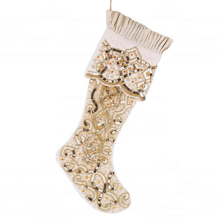 Goodwill - Natale 2025 - Calza Natalizia in Velluto Plissettato con Paillettes a Spirale – 58 cm