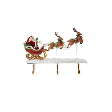 Goodwill - Natale 2025 - Supporto Calze Natalizie con Slitta, Babbo Natale e Renne – Scultura Decorativa 42cm