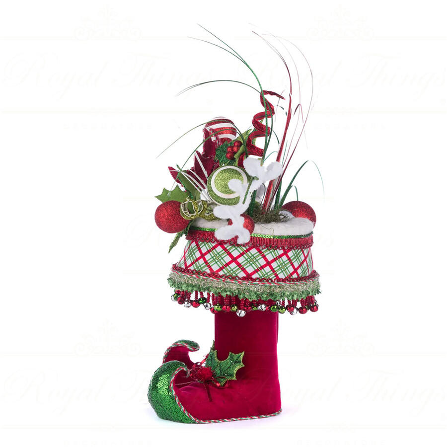 Goodwill - Natale 2025 - Contenitore Decorativo da Tavolo a Forma di Stivali da Elfo – 47 cm