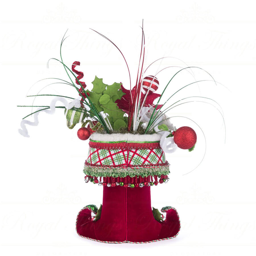 Goodwill - Natale 2025 - Contenitore Decorativo da Tavolo a Forma di Stivali da Elfo – 47 cm