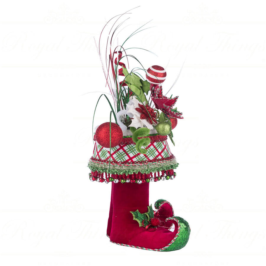 Goodwill - Natale 2025 - Contenitore Decorativo da Tavolo a Forma di Stivali da Elfo – 47 cm