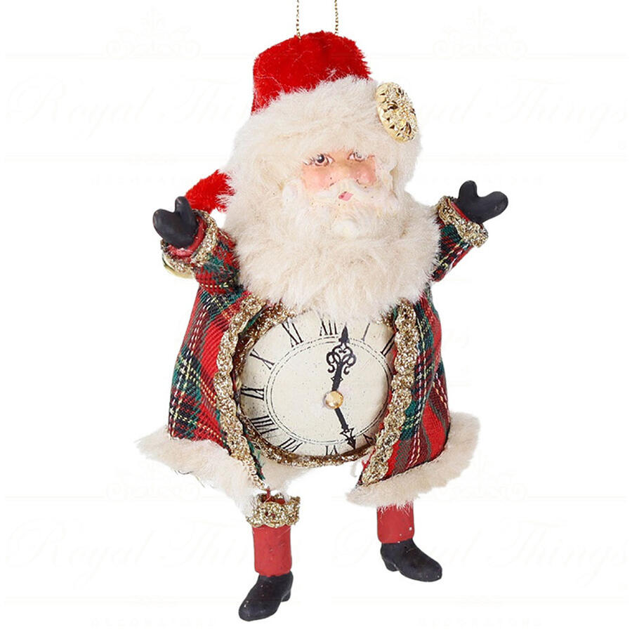Goodwill - Natale 2025 - Pendente Babbo Natale con Orologio – Collezione Tartan – 14 cm Decoro 2