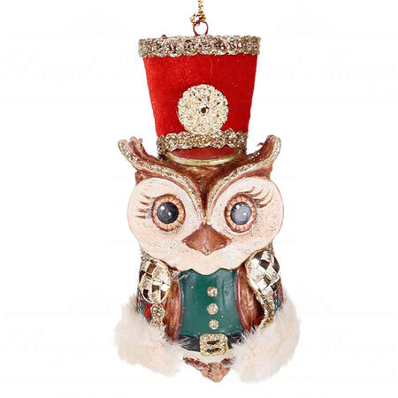 Goodwill - Natale 2025 - Pendente Gufo Schiaccianoci – Collezione Tartan – 11 cm Decoro 1