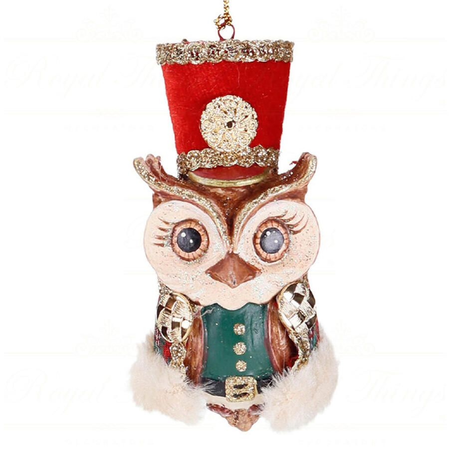 Goodwill - Natale 2025 - Pendente Gufo Schiaccianoci – Collezione Tartan – 11 cm Decoro 1