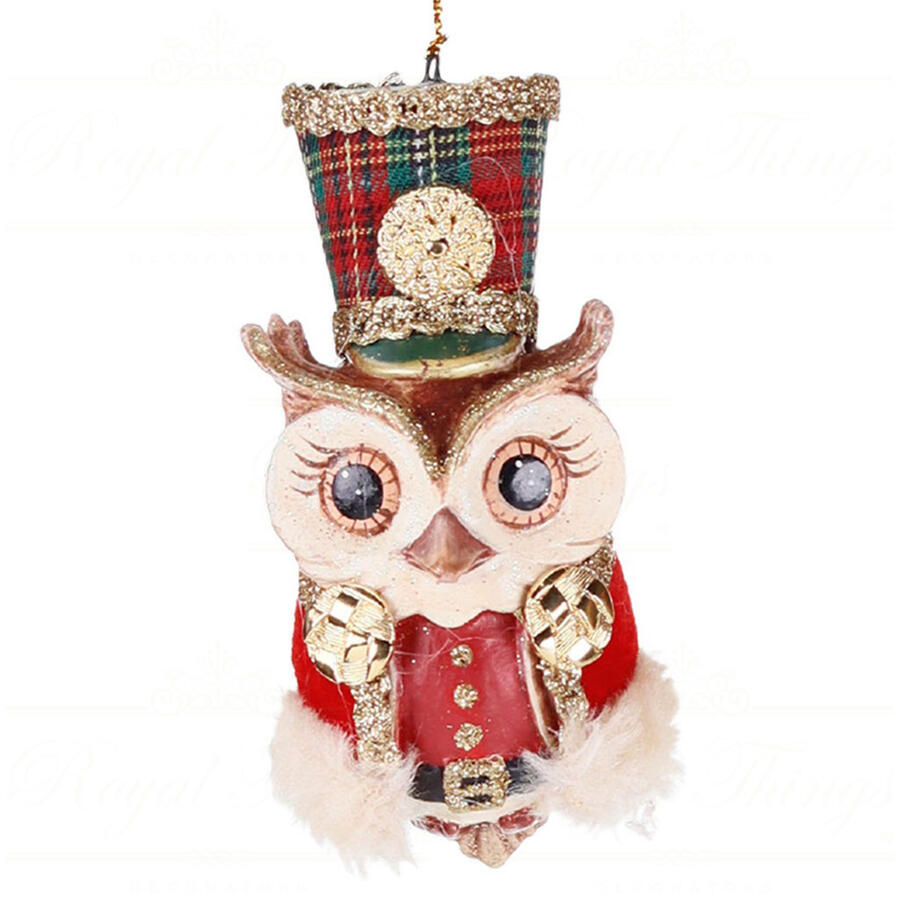 Goodwill - Natale 2025 - Pendente Gufo Schiaccianoci – Collezione Tartan – 11 cm Decoro 2