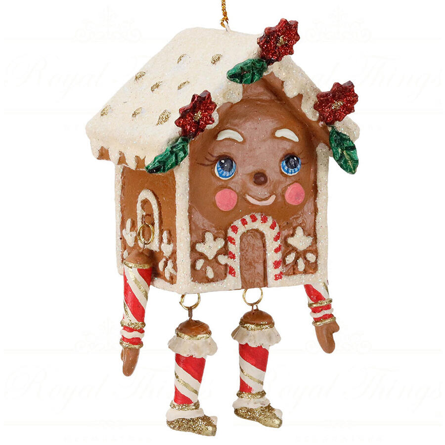 Goodwill - Natale 2025 - Pendente Casetta di Pan di Zenzero Sospesa – Collezione Gingerbread Town – 14 cm 