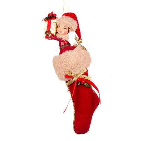 Goodwill - Natale 2025 - Pendente Elfo Natalizio nella Calza – Collezione Xmas Lodge – 23 cm Decoro 2