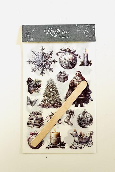 Rub On Vintage Christmas silver 10 x 15 