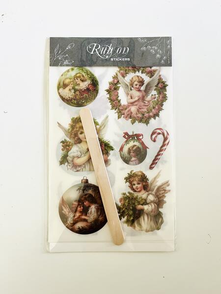 Rub On Vintage Christmas Angeli 10 x 15 
