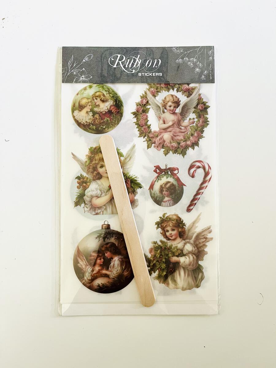 Rub On Vintage Christmas Angeli 10 x 15 