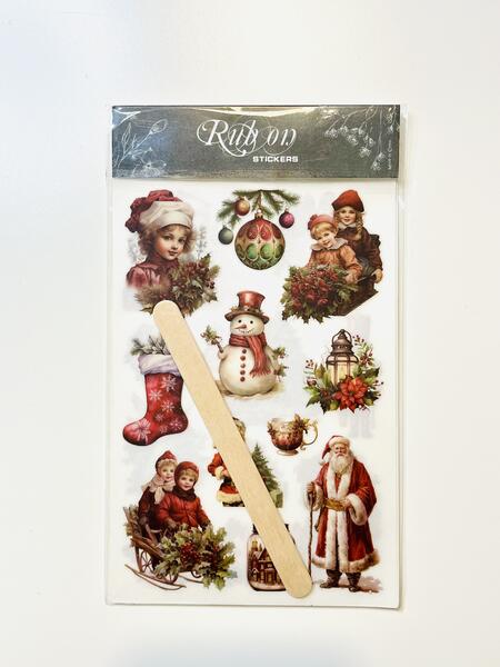 Rub On Vintage Christmas Red 10 x 15 