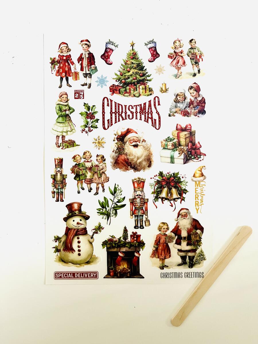Rub On Vintage Christmas 23 x 15,3 3 sheets