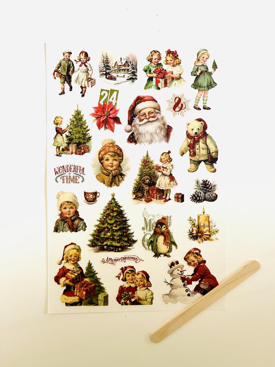 Rub On Vintage Christmas 23 x 15,3 3 sheets