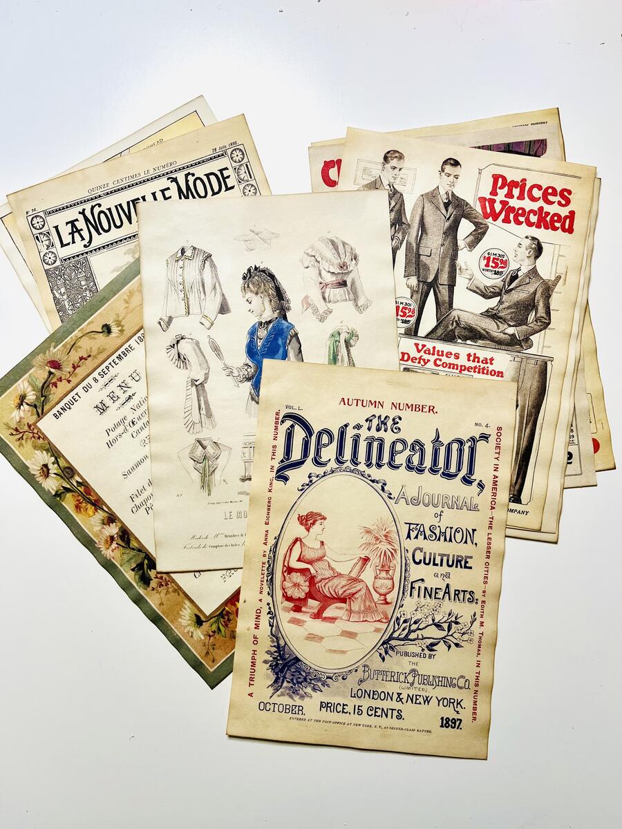 Set 10 riproduzioni pubblicità vintage su carta tinta al caffè – Formato A5