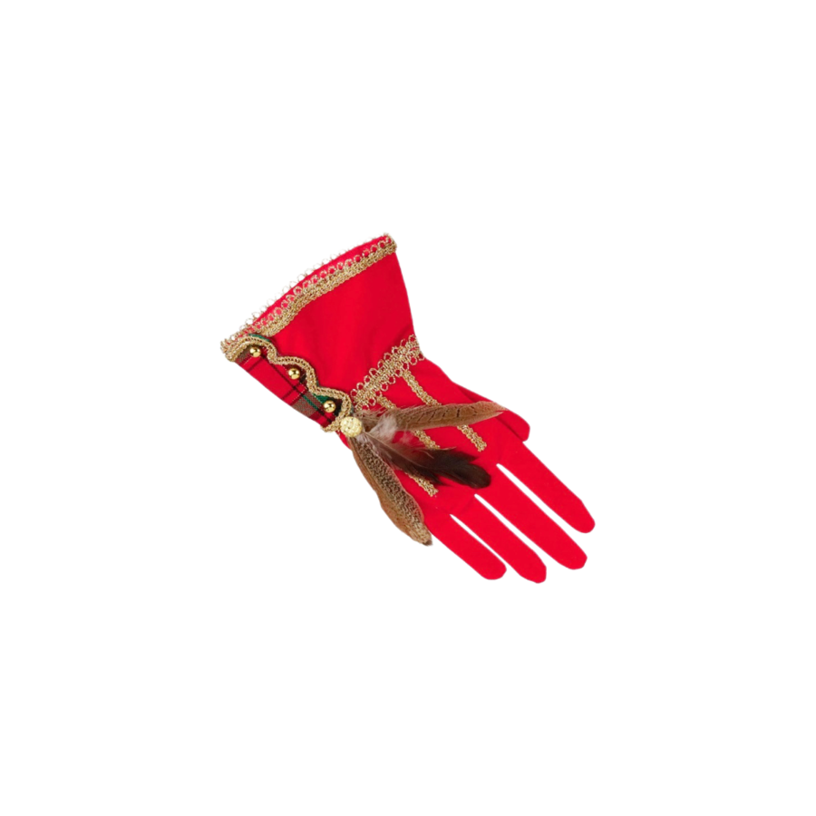 Goodwill - Natale 2025 - Guanto Natalizio in Tessuto Tartan – Rosso – 27 cm