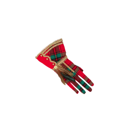 Goodwill - Natale 2025 - Guanto Natalizio in Tessuto Tartan – Verde – 27 cm